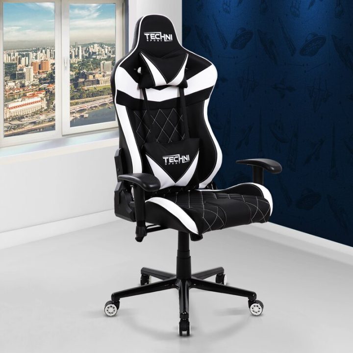 Black-and-white-Racer-Video-Gaming-Chair