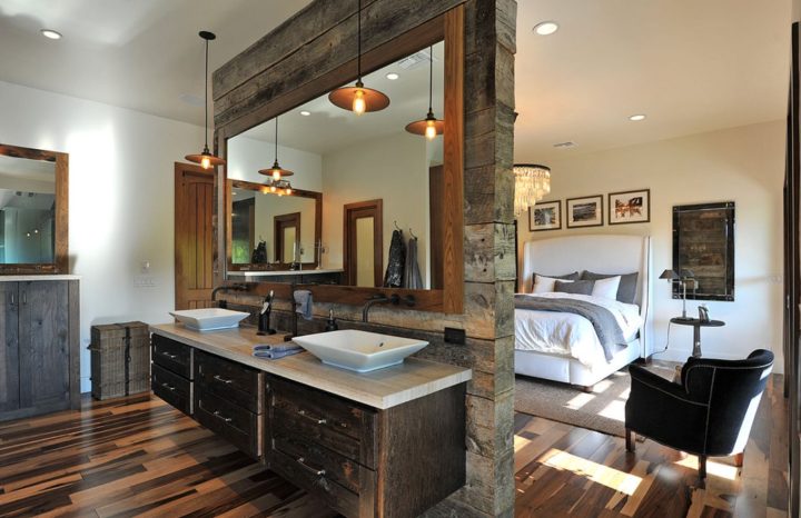 Rustic-wall-from-wood-beams