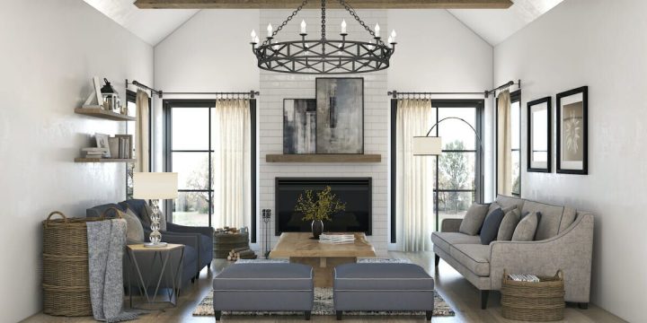 Blue-Accented-modern-farmhouse-living-room-decor