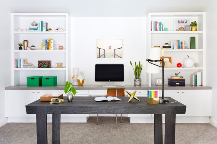 Crisp-white-office-room-open-shelves