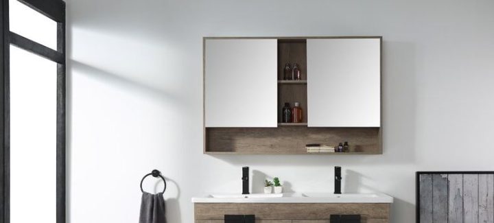 Surface-Mount-Framed-2-Doors-Medicine-Cabinet-with-7-Shelves