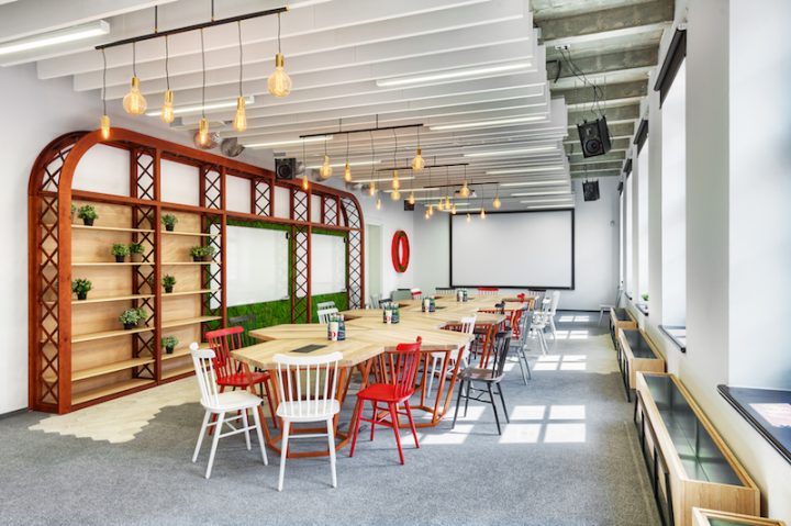 Opera-office-hexagonal-tables-and-shelves