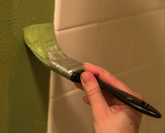 Bathroom-green-paint-tiles