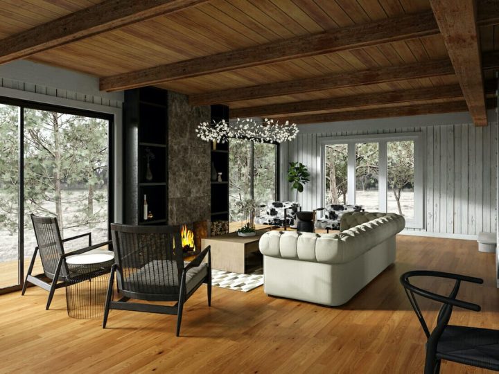 Contemporary-rustic-interior-for-a-cabin-in-the-woods