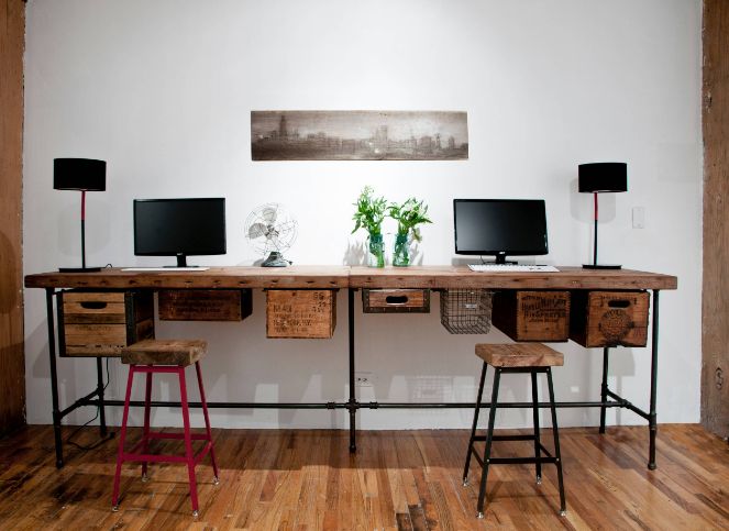 Double-industrial-desk-style