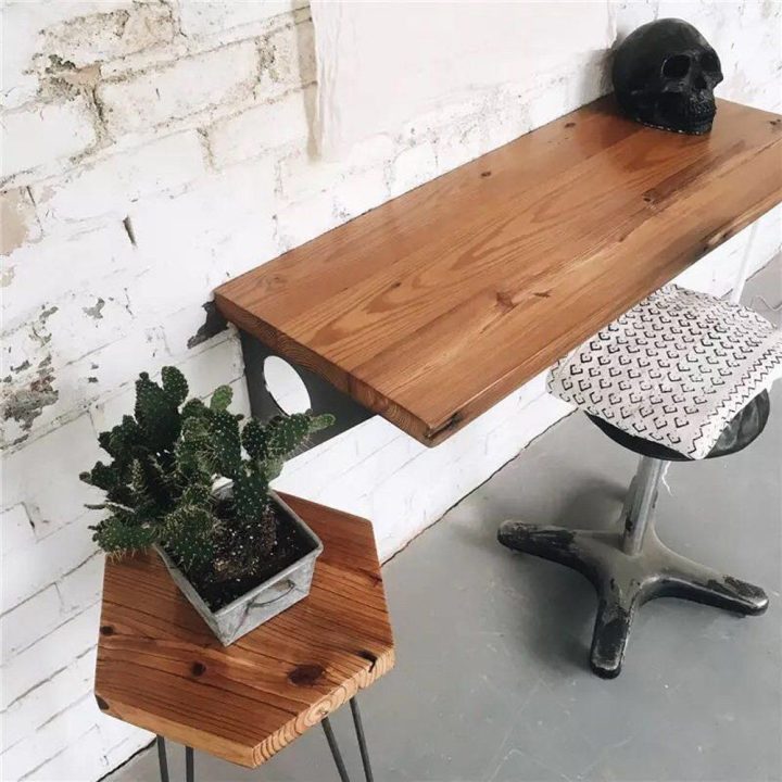 Industrial-Rustic-Wall-mounted-Drop-leaf-Table