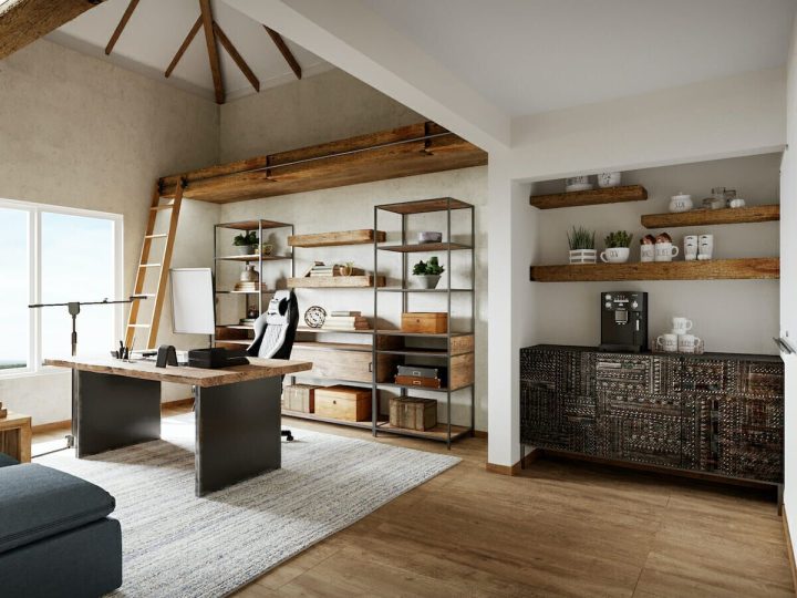 Rustic-industrial-interior-design-for-a-home-office