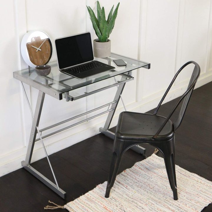 Glass-Metal-Silver-Computer-Desk