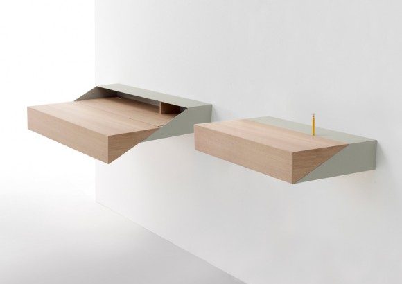 Deskbox:Small wall-mounted desk/cabinet