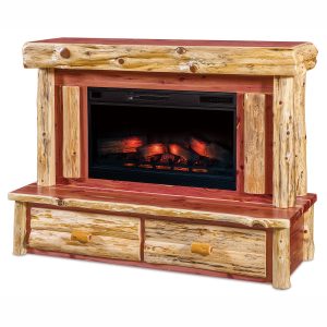 A Red Cedar Fireplace to Set the Mood