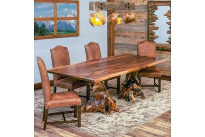 Different Ways to Use the Elk Lake Natural Wood Stump Base Dining Table