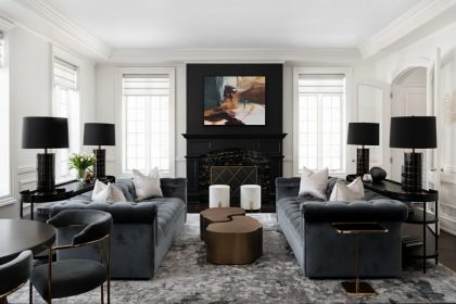 Before and After: Sophisticated Black and White Living Room