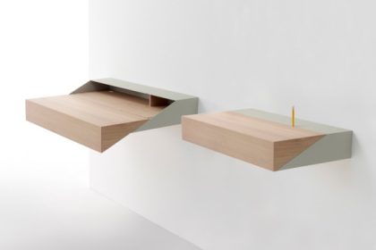 Deskbox:Small wall-mounted desk/cabinet